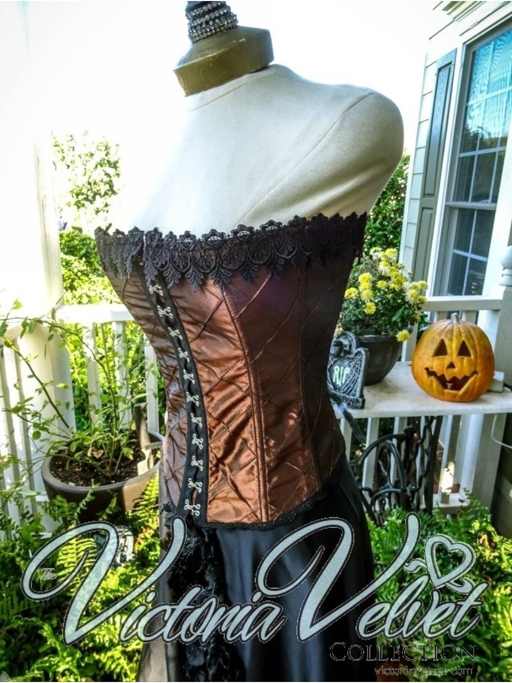 Tessa Copper Victorian Corset Festival Costume Steampunk Y2K  NOS 36